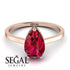 Hidden Halo Pear Ruby Engagement Ring - Mary No. 71 image 3