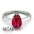 Hidden Halo Pear Ruby Engagement Ring - Mary No. 27 image 3