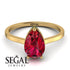 Hidden Halo Pear Ruby Engagement Ring - Mary No. 25 image 3
