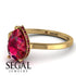 Hidden Halo Pear Ruby Engagement Ring - Mary No. 55 image 4