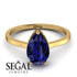 Hidden Halo Pear Sapphire Engagement Ring - Mary No. 73 image 3