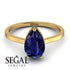 Hidden Halo Pear Sapphire Engagement Ring - Mary No. 28 image 3