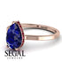 Hidden Halo Pear Sapphire Engagement Ring - Mary No. 59 image 4