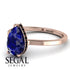 Hidden Halo Pear Sapphire Engagement Ring - Mary No. 44 image 4