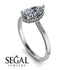 Hidden Halo Pear Diamond Engagement Ring - Mary No. 3 image 2