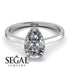 Hidden Halo Pear Diamond Engagement Ring - Mary No. 3 image 3