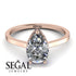 Hidden Halo Pear Diamond Engagement Ring - Mary No. 62 image 3
