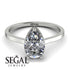 Hidden Halo Pear Diamond Engagement Ring - Mary No. 33 image 3