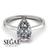 Hidden Halo Pear Diamond Engagement Ring - Mary No. 48 image 3
