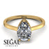 Hidden Halo Pear Diamond Engagement Ring - Mary No. 31 image 3