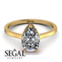 Hidden Halo Pear Diamond Engagement Ring - Mary No. 46 image 3