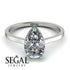 Hidden Halo Pear Diamond Engagement Ring - Mary No. 18 image 3