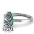 Hidden Halo Pear Diamond Engagement Ring - Mary No. 18 image 10