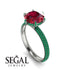 Hidden Halo Round Emerald Engagement Ring - Ashley No. 27 image 2