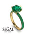 Hidden Halo Round Emerald Engagement Ring - Ashley No. 19 image 2