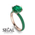 Hidden Halo Round Emerald Engagement Ring - Ashley No. 20 image 2