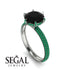 Hidden Halo Round Emerald Engagement Ring - Ashley No. 24 image 2