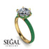 Hidden Halo Round Emerald Engagement Ring - Ashley No. 16 image 2