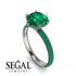 Hidden Halo Round Emerald Engagement Ring - Ashley No. 21 image 2