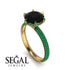 Hidden Halo Round Emerald Engagement Ring - Ashley No. 22 image 2