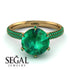 Hidden Halo Round Emerald Engagement Ring - Ashley No. 19 image 3