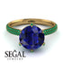 Hidden Halo Round Emerald Engagement Ring - Ashley No. 28 image 3