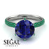 Hidden Halo Round Emerald Engagement Ring - Ashley No. 30 image 3