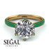 Hidden Halo Round Emerald Engagement Ring - Ashley No. 16 image 3