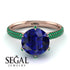 Hidden Halo Round Emerald Engagement Ring - Ashley No. 29 image 3