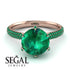 Hidden Halo Round Emerald Engagement Ring - Ashley No. 20 image 3