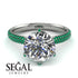 Hidden Halo Round Emerald Engagement Ring - Ashley No. 18 image 3