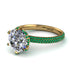 Hidden Halo Round Emerald Engagement Ring - Ashley No. 16 image 1