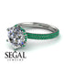 Hidden Halo Round Emerald Engagement Ring - Ashley No. 18 image 10