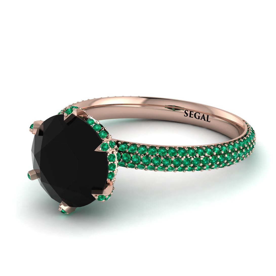 Hidden Halo Round Emerald Engagement Ring - Ashley No. 23