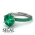 Hidden Halo Round Emerald Engagement Ring - Ashley No. 21 image 10