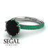 Hidden Halo Round Emerald Engagement Ring - Ashley No. 24 image 10