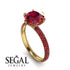 Hidden Halo Round Ruby Engagement Ring - Ashley No. 55 image 2