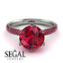 Hidden Halo Round Ruby Engagement Ring - Ashley No. 57 image 3