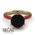 Hidden Halo Round Ruby Engagement Ring - Ashley No. 52 image 3