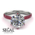 Hidden Halo Round Ruby Engagement Ring - Ashley No. 48 image 3