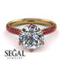 Hidden Halo Round Ruby Engagement Ring - Ashley No. 46 image 3
