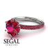 Hidden Halo Round Ruby Engagement Ring - Ashley No. 57 image 10