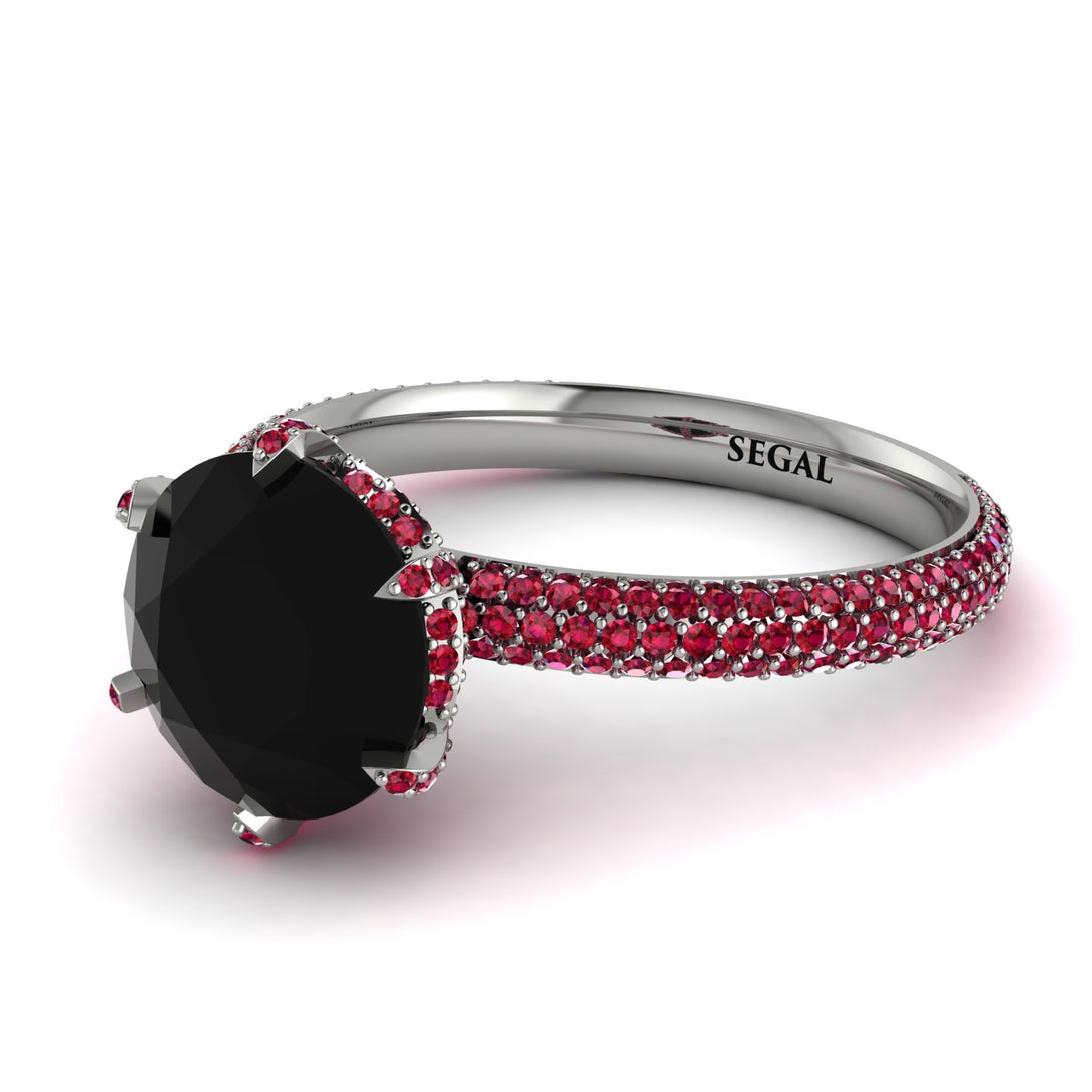 Hidden Halo Round Ruby Engagement Ring - Ashley No. 54