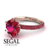 Hidden Halo Round Ruby Engagement Ring - Ashley No. 56 image 10