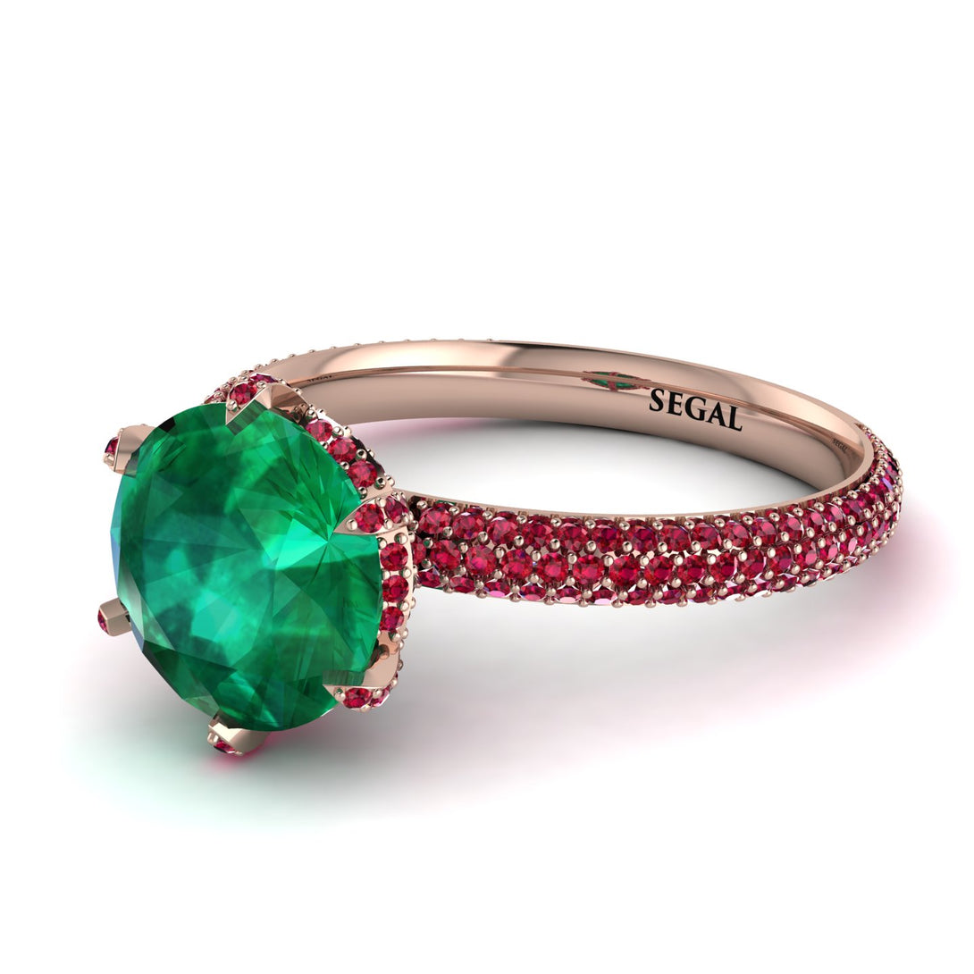 Hidden Halo Round Ruby Engagement Ring - Ashley No. 50