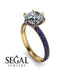 Hidden Halo Round Sapphire Engagement Ring - Ashley No. 61 image 2