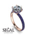 Hidden Halo Round Sapphire Engagement Ring - Ashley No. 62 image 2