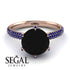 Hidden Halo Round Sapphire Engagement Ring - Ashley No. 68 image 3