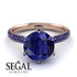 Hidden Halo Round Sapphire Engagement Ring - Ashley No. 74 image 3