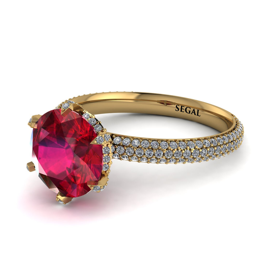 Hidden Halo Round Diamond Engagement Ring - Ashley No. 10